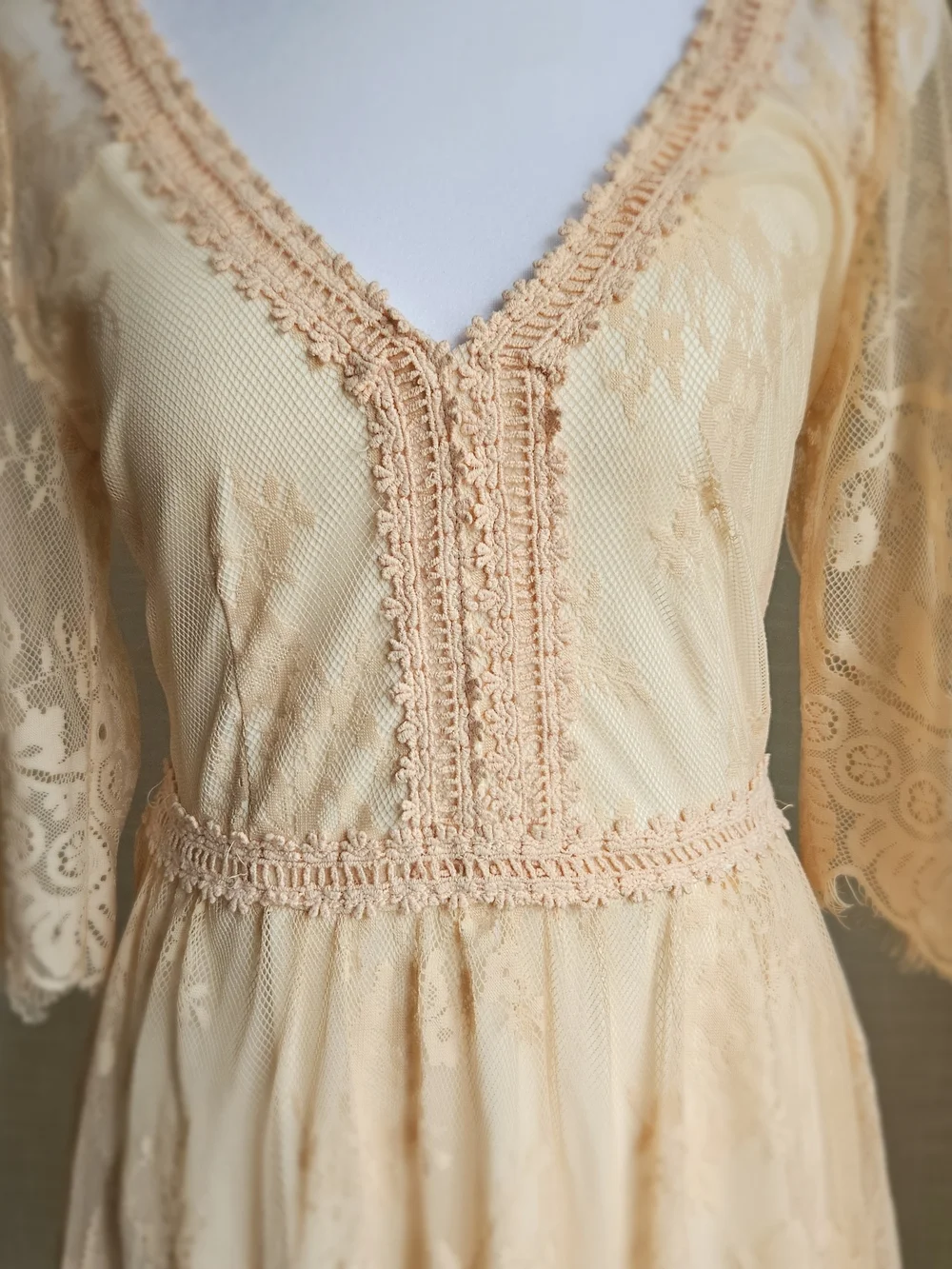 ​Soieblu Peach Lace Dress - NWOT - Size S - Romantic Boho Mini Dress - Picture 3 of 15